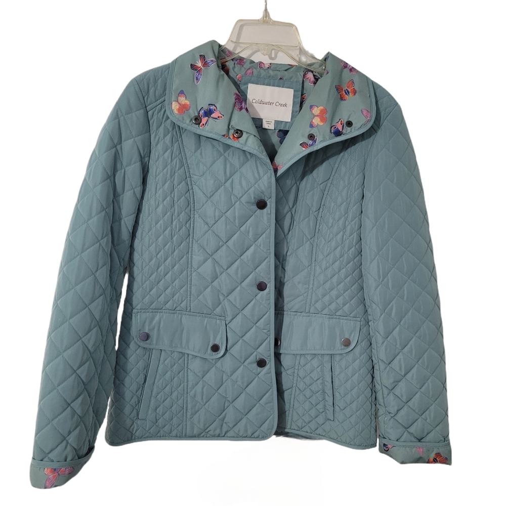 Coldwater Creek   Women's S  Quilted   Jacket  Coat   Sea Foam